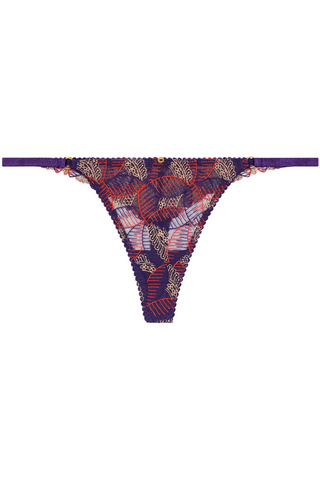 Aubade Purple Embroidery Thong Life Celebration - French Knickers
