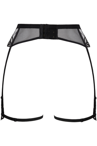 Atelier Amour Black Embroidery Suspender Belt - Dolce Vita