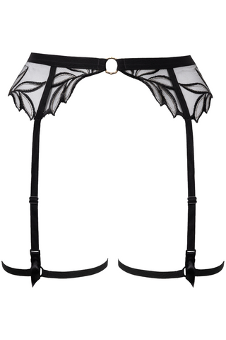 Atelier Amour Black Embroidery Suspender Belt - Dolce Vita Empoura Atelier Amour Black Embroidery Suspender Belt - Dolce Vita Empoura