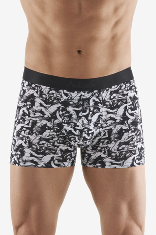 Aubade Organic Cotton Black & White Men's Gladiator Pattern Boxers 