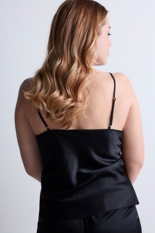 Aubade Midnight Whisper Black Silk V Neck Camisole - Silk Loungewear