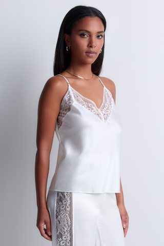 Aubade Midnight Whisper Opale Silk V Neck Camisole - Silk Tops