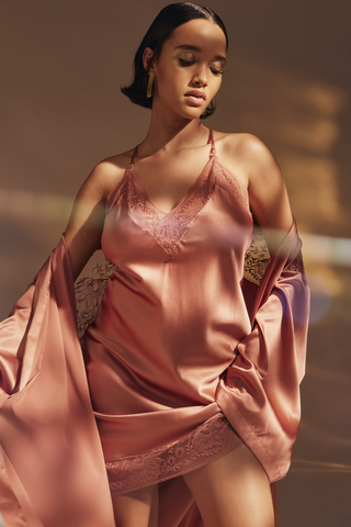Aubade Midnight Whisper Pink Silk Nightie | Aubade Nighties