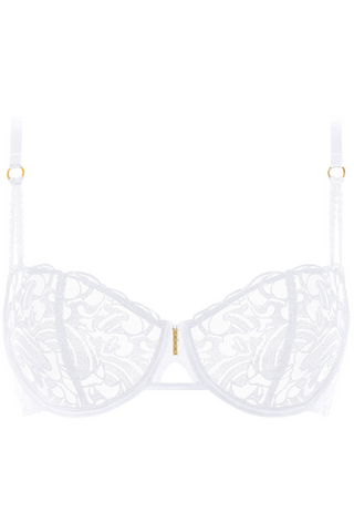 Aubade Satin Memories Arctic Blue Half Cup Bra | Luxury Lingerie