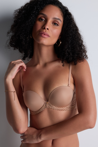 Aubade Sand Multiway Plunge Bandeau Bra | Sheer Emotion Lingerie