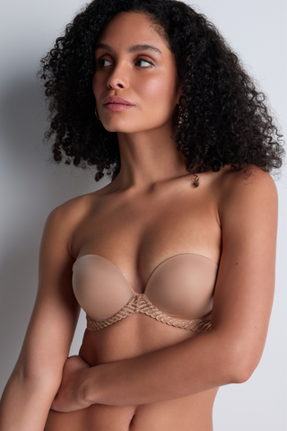 Aubade Sand Multiway Plunge Bandeau Bra Sheer Emotion | Strapless Bra