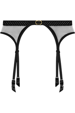 Aubade Black Suspender Belt Sheer Emotion | Sheer Garter Belt