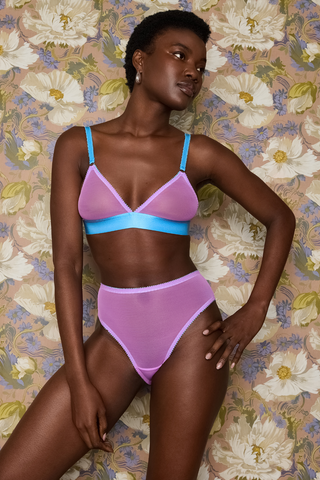 Dora Larsen Pippa Purple Tulle High Waist Knicker - Sheer Knickers