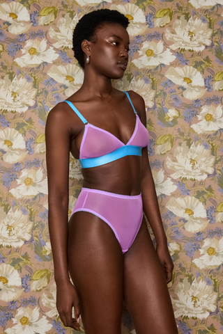 Dora Larsen Pippa Purple Tulle High Waist Knicker - Sheer Knickers