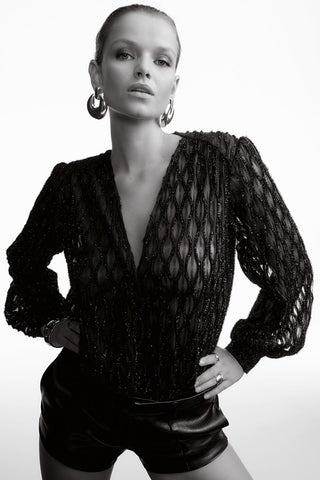 Aubade Les Bodys Black Long Sleeve Bodysuit | Luxury Body