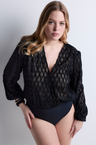 Aubade Les Bodys Black Long Sleeve Bodysuit | Luxury Body