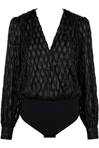 Aubade Les Bodys Black Long Sleeve Bodysuit | Luxury Body