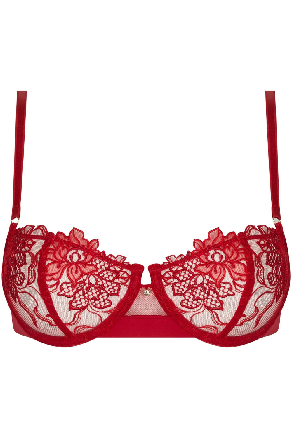 Lise Charmel Adorable En Sexy Half Cup Bra - Rouge Effusion Empoura Lise Charmel Adorable En Sexy Half Cup Bra - Rouge Effusion Empoura