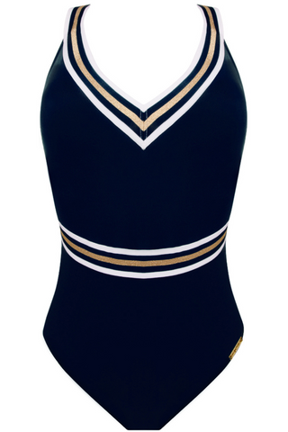 Lise Charmel Navy Crossed Back Swimsuit Energie Nautique