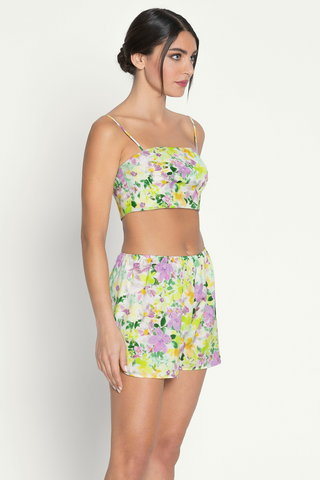 Lise Charmel Floral Print Satin Shorts L'Amour au Soleil - Satin Nightwear