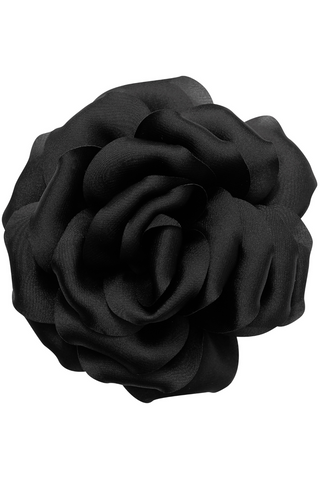 Black Satin Flower Accessory Maison Close La Liaison