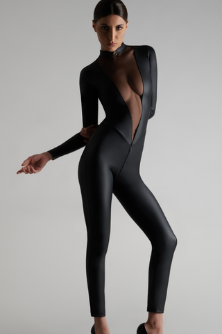 Maison Close Chambre Noire Long Sleeve Catsuit Black