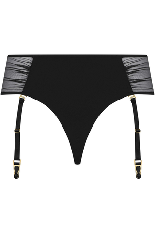 Maison Close Nuit Fauve Openable High Waist Suspender Tanga Black