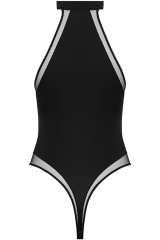 Maison Close Pure Tentation American Collar Black Thong Bodysuit