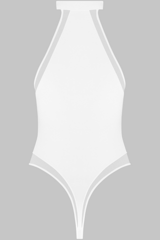 High Neck White Thong Bodysuit Maison Close Pure Tentation - French Lingerie