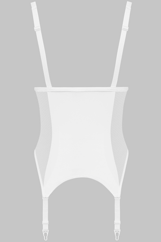 Maison Close Pure Tentation White Cupless Bodice with Suspenders