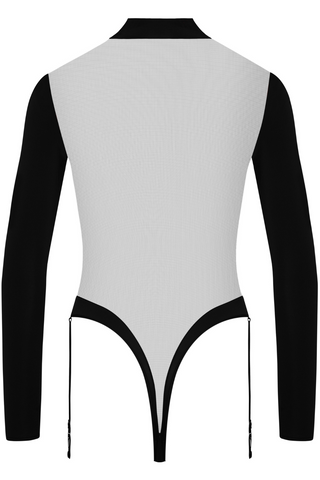 Maison Close Pure Tentation Long Sleeve Black Thong Suspender Bodysuit