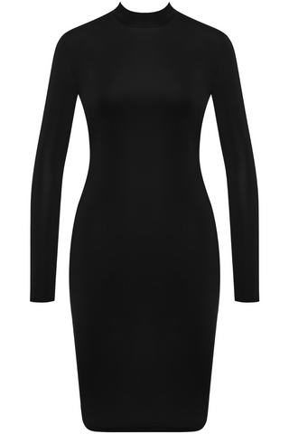 Maison Close Pure Tentation Black Sheer Back Long Sleeve Dress