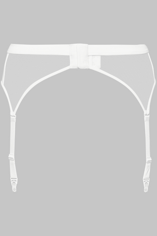 Maison Close Pure Tentation White Suspender Belt - Sheer Lingerie