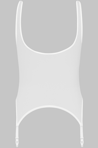 Maison Close Pure Tentation Sheer White Suspender Tank Top - Sheer Lingerie