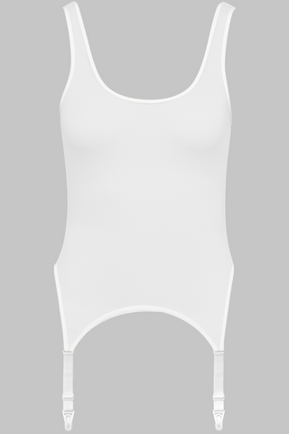 Maison Close Pure Tentation Sheer White Suspender Tank Top - Sheer Lingerie