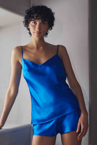 Marjolaine Betty Blue Silk Camisole - Silk Lounge Top