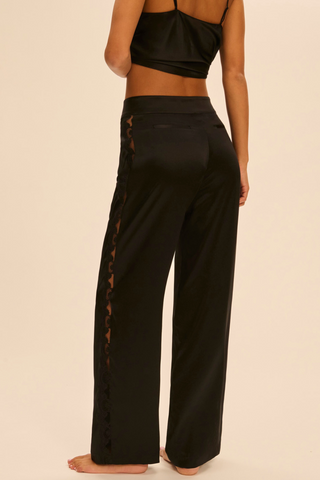 Simone Pérèle Love Me Black Silk & Embroidery Trousers