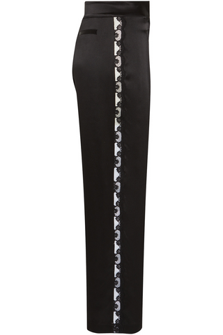 Simone Pérèle Love Me Black Silk & Embroidery Trousers