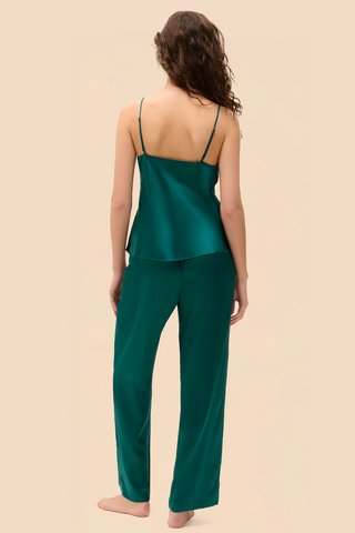 Simone Pérèle Love Me Emerald Green Silk Top - Silk Pyjama Top
