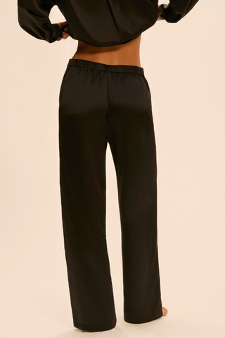 Simone Pérèle Love Me Black Silk Trousers - Luxury Pyjama Bottoms