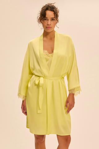 Simone Pérèle Satin Secrets Yellow Kimono - Luxury Nightwear